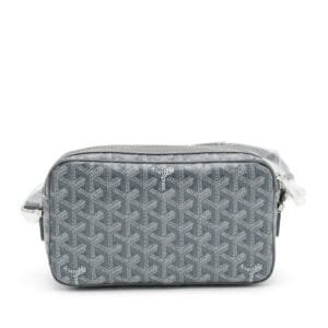 Grey Goyardine Canvas and Chevroches Calfskin Cap-Vert PM Bag