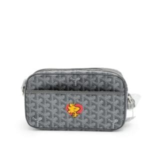 Grey Goyardine Canvas and Chevroches Calfskin Cap-Vert PM Bag
