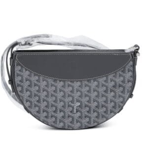 Grey Goyardine Canvas and Chevroches Calfskin Hirondelle Bag Palladium Hardware