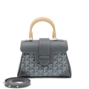 Grey Goyardine Canvas and Chevroches Calfskin Saïgon Souple Mini Bag