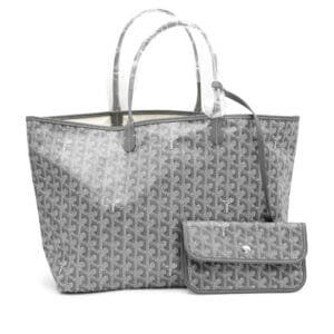 Grey Goyardine Canvas and Chevroches Calfskin Saint Louis PM Tote