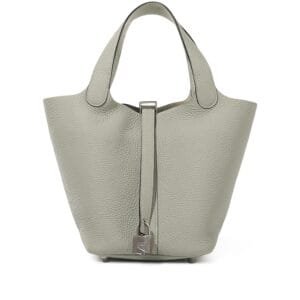 Gris Neve Clemence Picotin Lock 18 Palladium Hardware, 2023