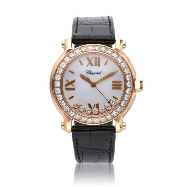 Happy Sport Reference 277473-5001, a rose gold quartz wristwatch with date, Circa 2023