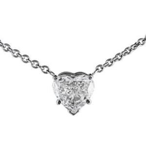 Heart Necklace With Chain G Color VS1 Clarity GIA Certified