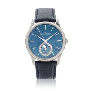 Jaeger-LeCoultre Master Ultra Thin Moon Enamel (Reference Q13635E1). A limited edition white gold automatic wristwatch with date and moon phase.