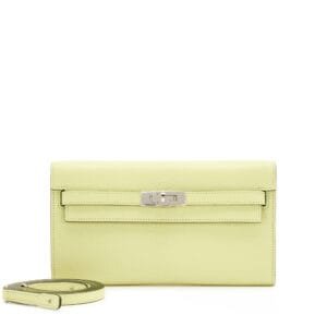 Jaune Bourgeon Chèvre Mysore Kelly-To-Go Wallet Palladium Hardware, 2021
