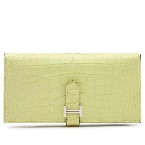 Jaune Bourgeon Matte Alligator Bearn Wallet Palladium Hardware, 2021