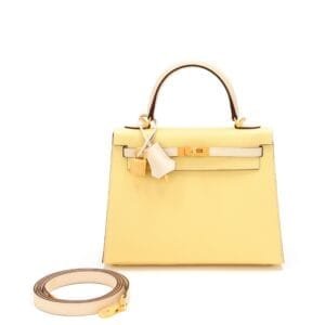 Jaune Poussin and Nata Epsom HSS Kelly 25 Sellier Brushed Gold Hardware, 2022