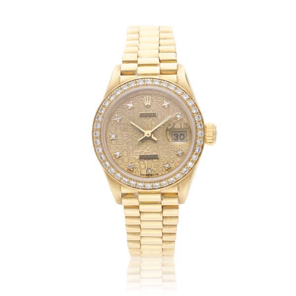 Lady Datejust Reference 69138, a yellow gold automatic wristwatch with date, Circa 1989