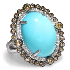 Le Vian Couture Turquoise Ring with Cognac Diamonds 18K