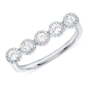 LEDODI Bezel Diamond Bar Ring