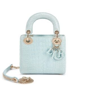 Light Blue Alligator Mini Lady Dior Light Gold Hardware, 2022