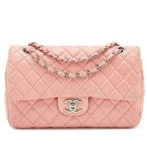 Light Pink Quilted Lambskin Medium Classic Double Flap Bag Silver Hardware, 2009