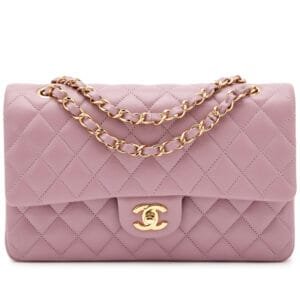 Lilac Purple Lambskin Medium Classic Double Flap Bag Gold Hardware, 2015-2016