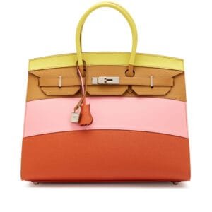 Lime, Sesame, Rose Confetti and Terre Battue Sunrise Epsom Birkin 35 Palladium Hardware, 2020