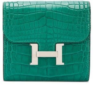 Malachite Matte Alligator Constance Short Wallet Palladium Hardware, 2013