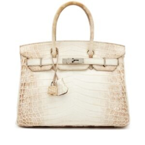 Matte White Niloticus Crocodile Himalaya Birkin 30 Palladium Hardware, 2009