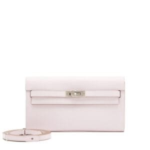 Mauve Pale Evercolor Kelly To Go Wallet Palladium Hardware, 2023