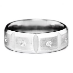 Men's Round Diamond Eternity Band in White Gold SZ 8