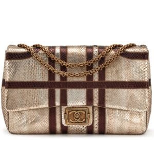 Metallic Python Paris Bombay Large Classic Single Flap Bag Aged Gold Hardware, 2012