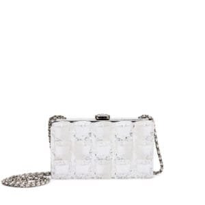 Metallic Silver Lambskin and Clear Acrylic Ice Cube Minaudière Silver Hardware, 2010