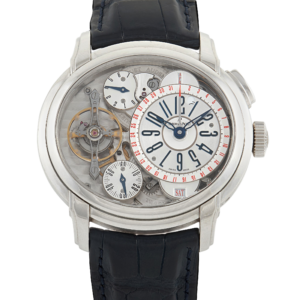 Millenary Tradition d'Excellence Cabinet Reference 26066PT.OO.D028CR.01, a platinum manual wind wristwatch with day, date and power reserve
