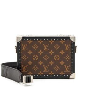 Monogram Massacar Canvas Clutch Box Bag Silver Hardware, 2020