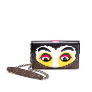 Multicolor Epi and Brown Monogram Coated Canvas Kabuki Mask Chain Wallet Silver Hardware, 2017