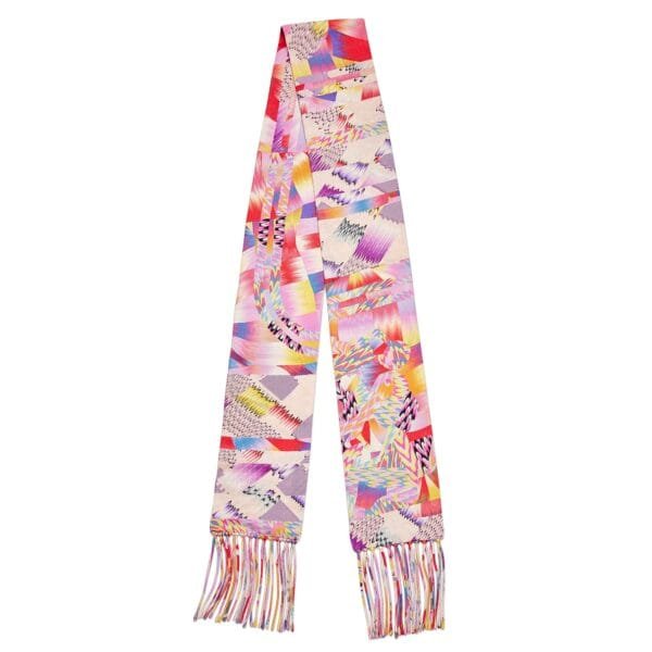 Multicolor Marble Silk Fringed Muffler