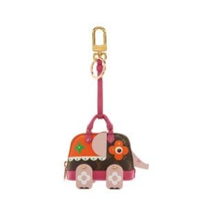Multicolor Monogram Coated Canvas and Leather Wild Elephant Puppet Bag Charm Gold Hardware, 2019