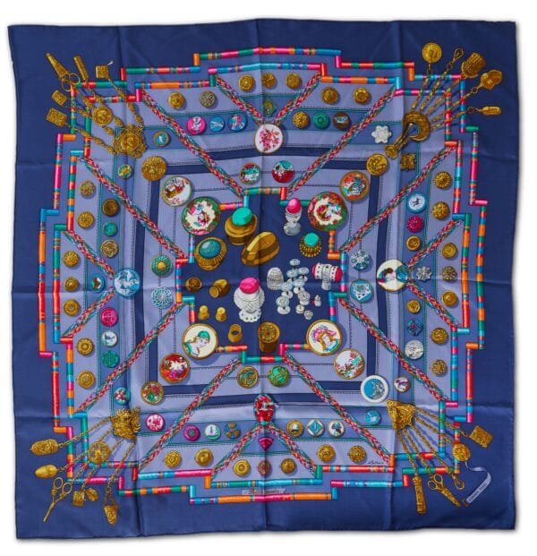 Multicolor Silk Petit Main by Caty Latham Scarf 90