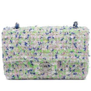 Multicolour Tweed Mini Flap Bag Silver Hardware, 2023