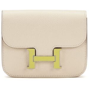 Nata Epsom Constance Slim Wallet Lime Enameled Palladium Hardware, 2022