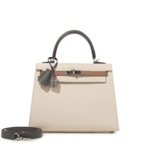 Nata, Gris Meyer, and Chai Epsom Tri-Color Kelly 25 Sellier Palladium Hardware, 2022
