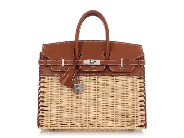 Naturel Wicker and Fauve Barenia Picnic Birkin 25 Palladium Hardware, 2022