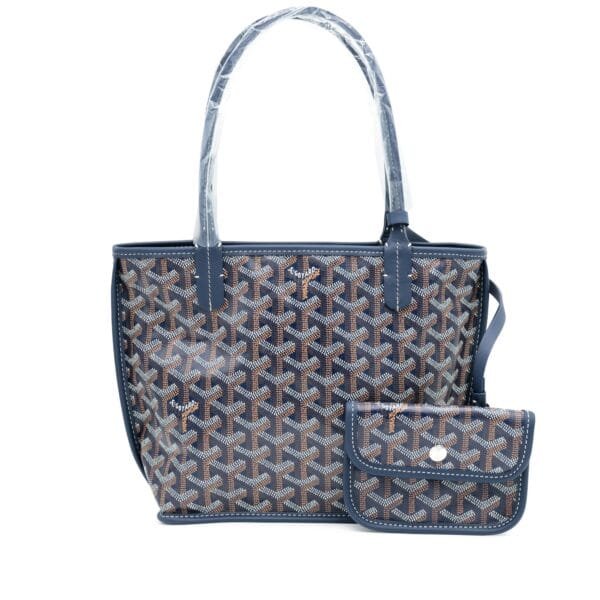 Navy Blue Goyardine Canvas and Chevroches Calfskin Anjou Mini Bag
