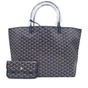 Navy Goyardine Canvas and Chevroches Calfskin Saint Louis GM Bag