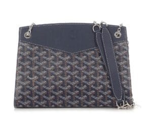 Navy Goyardine Mini Rouette Structuré Silver Hardware