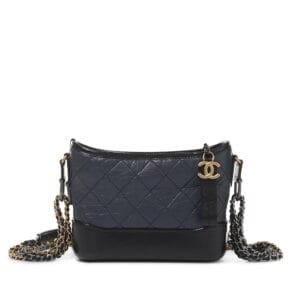 Navy Quilted Calfskin Small Gabrielle Hobo Bag Brushed Gold, Gold, Silver and Ruthenium Hardware, 2019