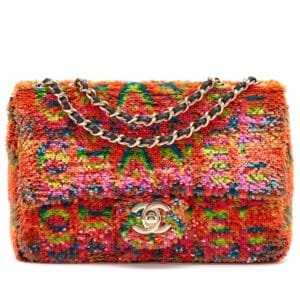 Neon Orange, Green, Pink and Blue Rainbow Letter Logo Graffiti Sequin Small Single Flap Gold Hardware, 2021