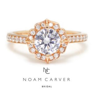 Noam Carver Halo Engagement Ring Semi-Mount Rose Gold