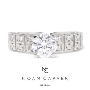Noam Carver Wide Engagement Ring Semi-Mount White Gold