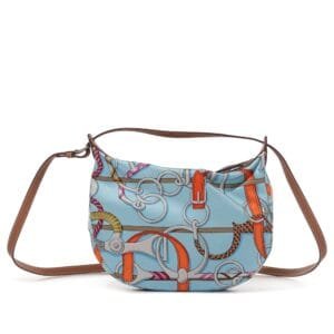 Orange H and Celeste Silk and Gold Swift Sursoie To Go Pouch Palladium Hardware, 2023