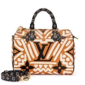 Orange, White and Black Coated Canvas Giant Monogram Crafty Speedy 25 Gold Hardware