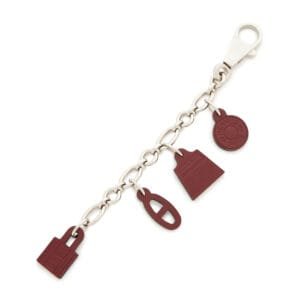 Palladium and Rouge H Barenia Olga Amulette Breloque Bag Charm
