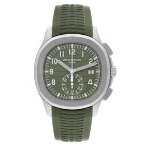 Patek Philippe Aquanaut (Reference 5968G-010). A white gold automatic wristwatch with date and flyback chronograph. 2023
