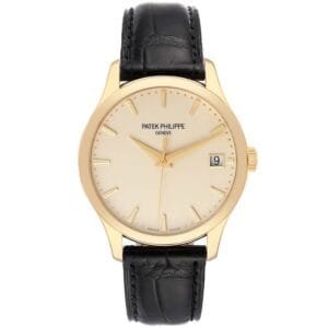 Patek Philippe Calatrava Hunter Case (Reference 5227J). A yellow gold automatic wristwatch with date.