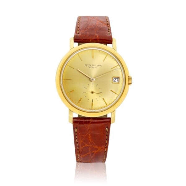 Patek Philippe Calatrava (Reference 3445). A yellow gold wristwatch with date. 1964