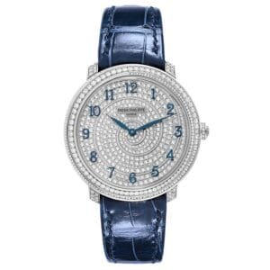 Patek Philippe Calatrava (Reference 4978/400G-001). A white gold diamond-set and sapphire crystal automatic wristwatch.