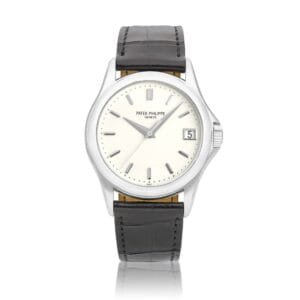 Patek Philippe Calatrava (Reference 5127G) . A white gold automatic wristwatch with date.